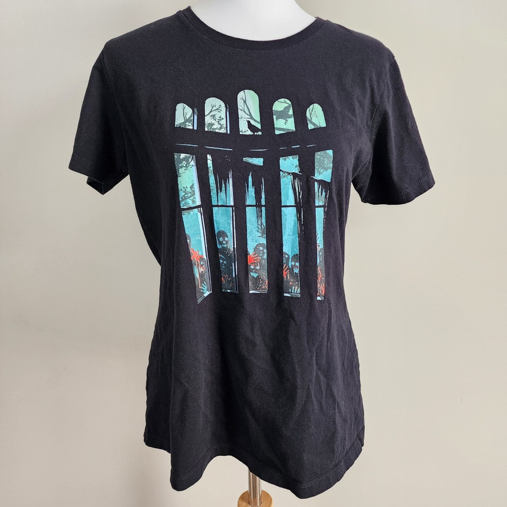 Next Level Zombie Graphic T-Shirt‎ Womens XL Black Horror Halloween Goth Spooky